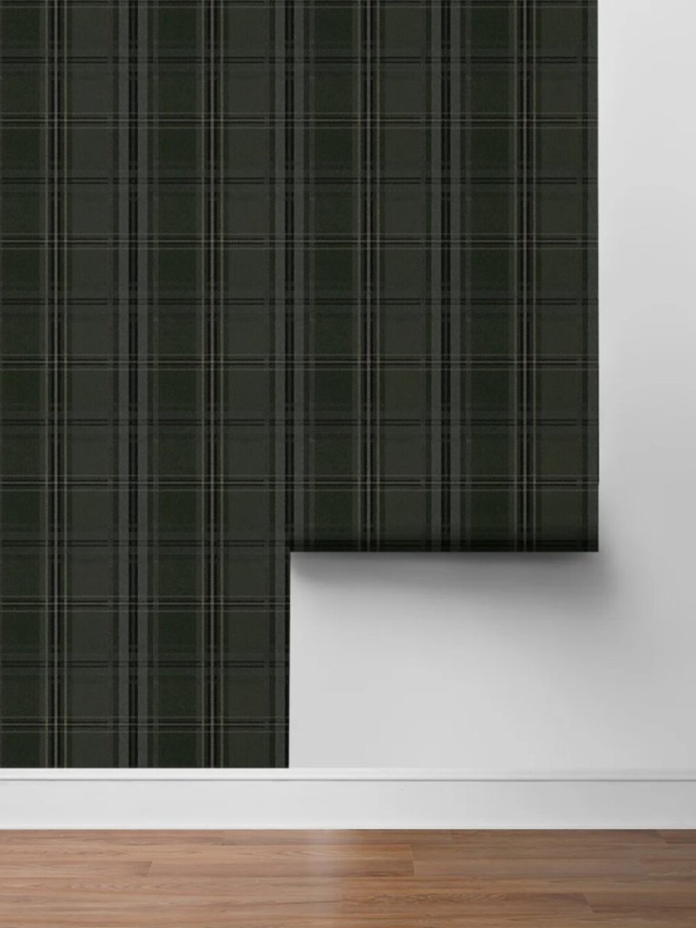 Brand New, 1 roll - Athena 18' L x 27" W Tartan Peel and Stick Wallpaper Roll